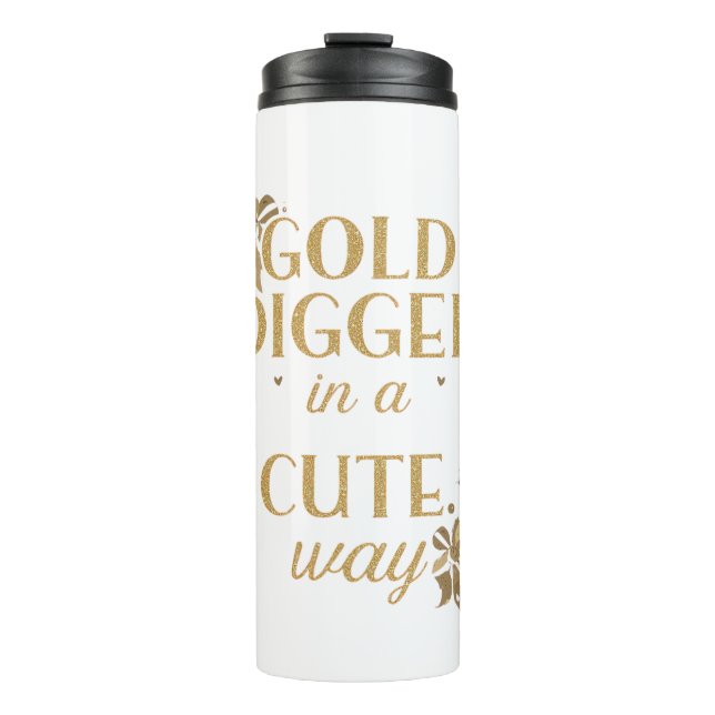 Bouteilles Isothermes Sassy Gold Typography with Floral Bows (Devant)