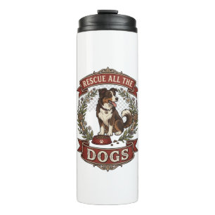 Bouteilles Isothermes Sauver tous les chiens Couronne florale ruban pour
