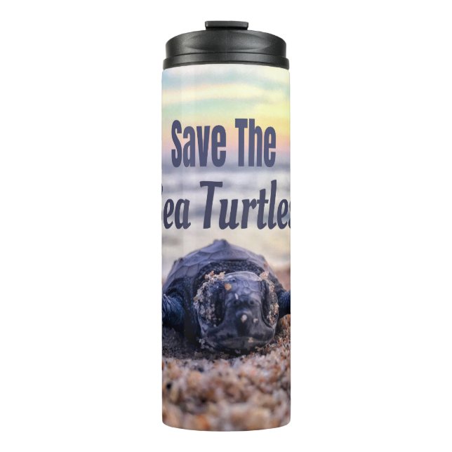 Bouteilles Isothermes Sauvez les tortues marines (Devant)