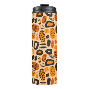 Bouteilles Isothermes "Savanna Pop : Vibes tribales en orange et noir"