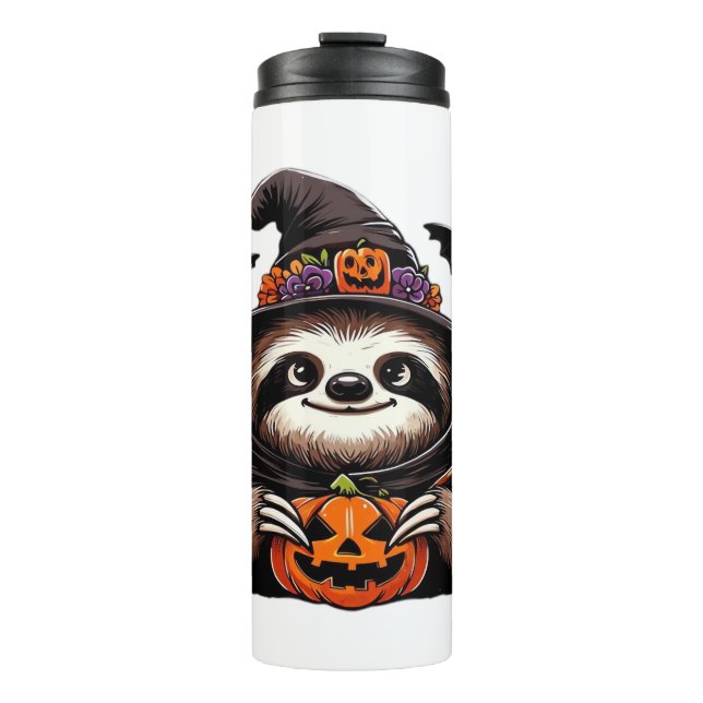 Bouteilles Isothermes Scary Halloween Sloth Witch Hat Costume Spooky Sea (Devant)