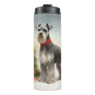 Bouteilles Isothermes Schnauzer Chien à Noël de neige