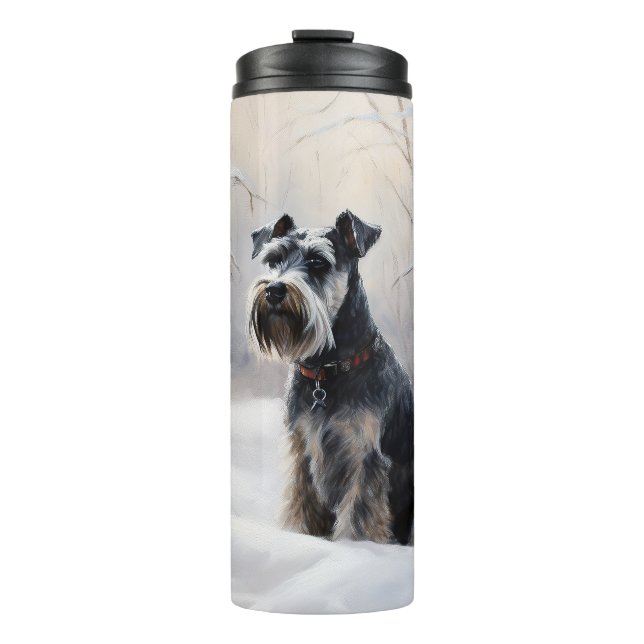 Bouteilles Isothermes Schnauzer Miniature Laisser neiger Noël (Devant)