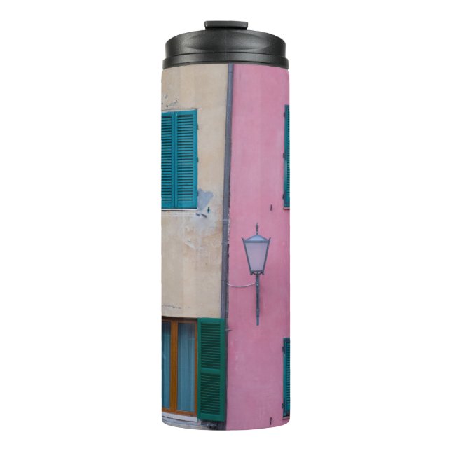 BOUTEILLES ISOTHERMES SCONCE EXTÉRIEURE NOIRE SUR MUR PEINT ROSE (Devant)