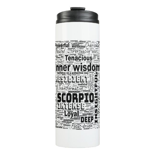 Bouteilles Isothermes Scorpio Zodiac Mot Cloud Inspiration (Devant)