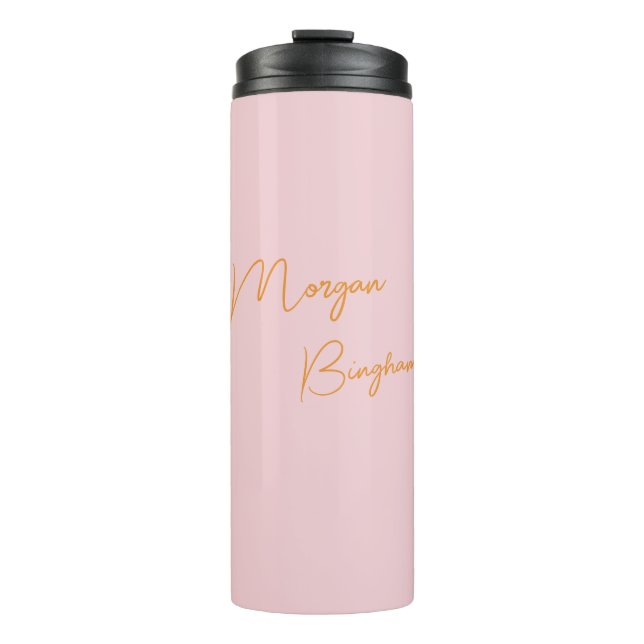Bouteilles Isothermes Script monogramme minimaliste rose (Devant)