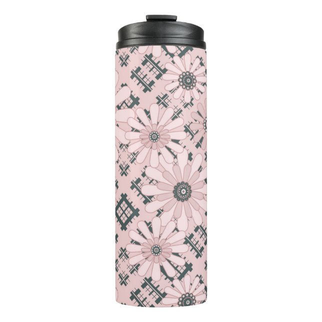 Bouteilles Isothermes Seamless abstract moderne checkered plaid floral p (Devant)
