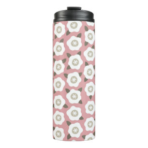 Bouteilles Isothermes Seamless pattern with cute flowers on pink backgro