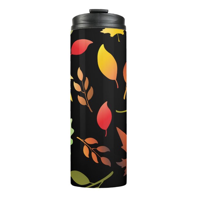 Bouteilles Isothermes Seamless pattern with fallen autumn leaves and col (Devant)