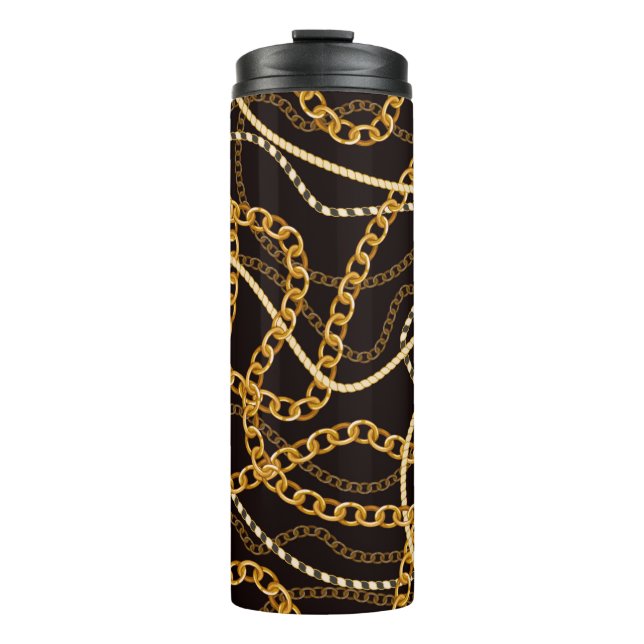 Bouteilles Isothermes Seamless pattern with golden chains.  (Devant)