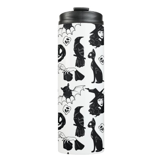 Bouteilles Isothermes Seamless pattern with Halloween cute hand drawn el (Devant)
