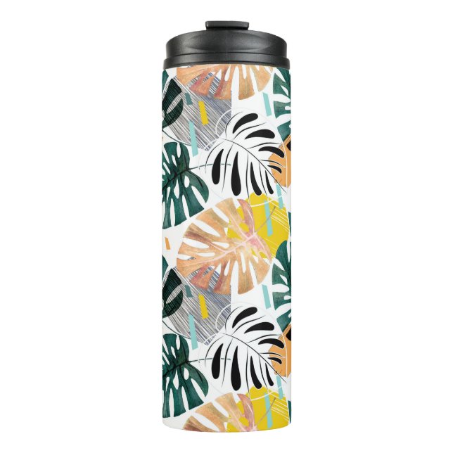 Bouteilles Isothermes Seamless tropical pattern. Green leaves of a palm  (Devant)