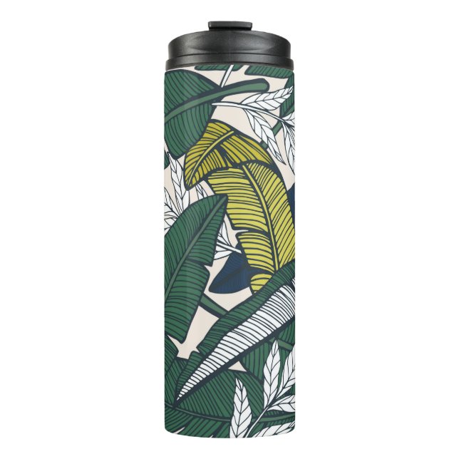 Bouteilles Isothermes Seamless tropical pattern with banana leaves. Hand (Devant)