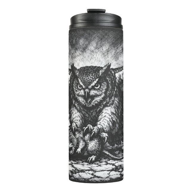 Bouteilles Isothermes Sentinelle Hibou ailé par BurnsInHell (Devant)