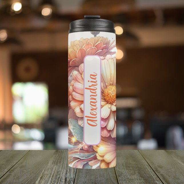 Bouteilles Isothermes Septembre Anniversaire Mois Aster 16 oz (Personalized 20 oz Thermal Tumbler With Birth Flower Aster Design for the Month of September.)