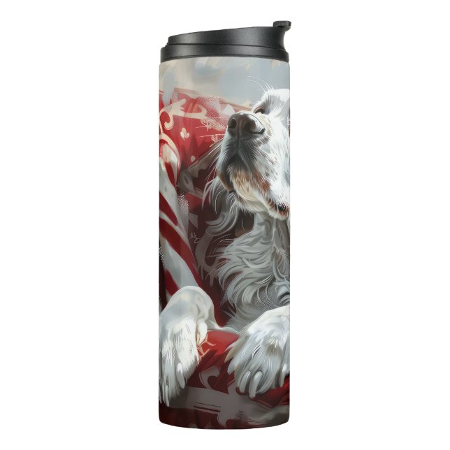 Bouteilles Isothermes Setter Anglais de Noël Festif (Tourné sur la gauche)
