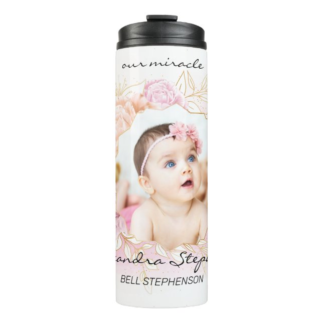Bouteilles Isothermes Shabby Chic Retro Baby Girl First Brithday Photo (Devant)