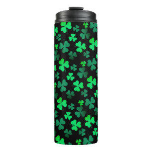 Bouteilles Isothermes Shamrock Clover Irlande Irish Modern Green & Black