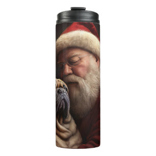 Bouteilles Isothermes Shar Pei avec le Père Noël Fête de Noël