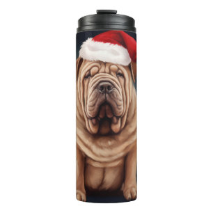 Bouteilles Isothermes Shar Pei Chien dans Noël de neige