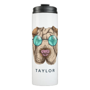 Bouteilles Isothermes Sharpei dans des lunettes de soleil ajoutent