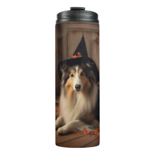 Bouteilles Isothermes Shetland Sheepdog Citrouille Halloween effrayant