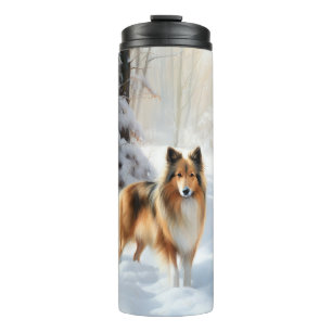 Bouteilles Isothermes Shetland Sheepdog Laisser neiger Noël