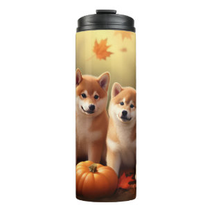 Bouteilles Isothermes Shiba Inu Chiot Automne Citrouille de plaisir