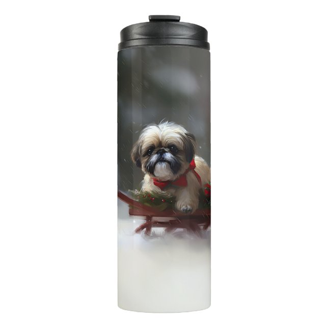 Bouteilles Isothermes Shih Tzu hiver neige de Noël (Devant)