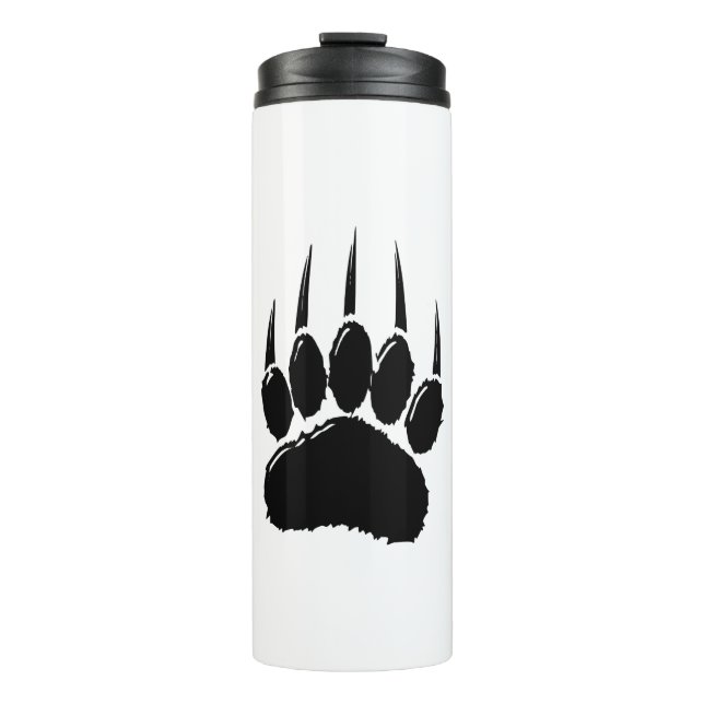 Bouteilles Isothermes Shiny Black Bear Paw Print (Devant)