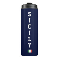 Sicile Verticale & Drapeau Italien Navy