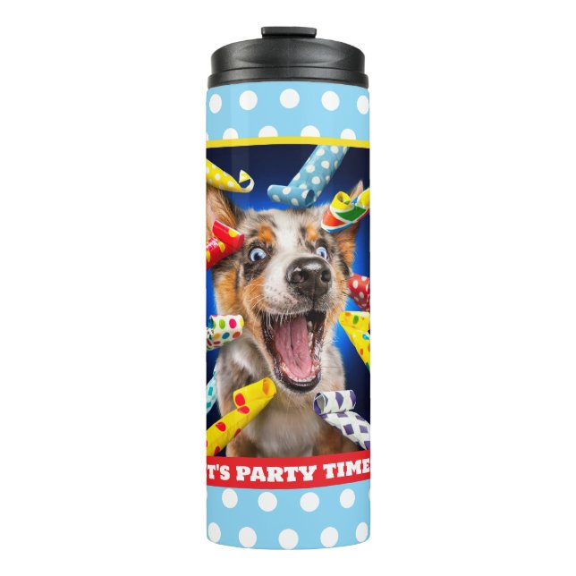 Bouteilles Isothermes Sifflets de fête pour chien heureux (Devant)