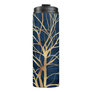 Bouteilles Isothermes Silhouette Arbre d'Or moderne Design bleu minimal