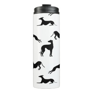 Bouteilles Isothermes Silhouettes Greyt Greyhound - Noir sur Blanc
