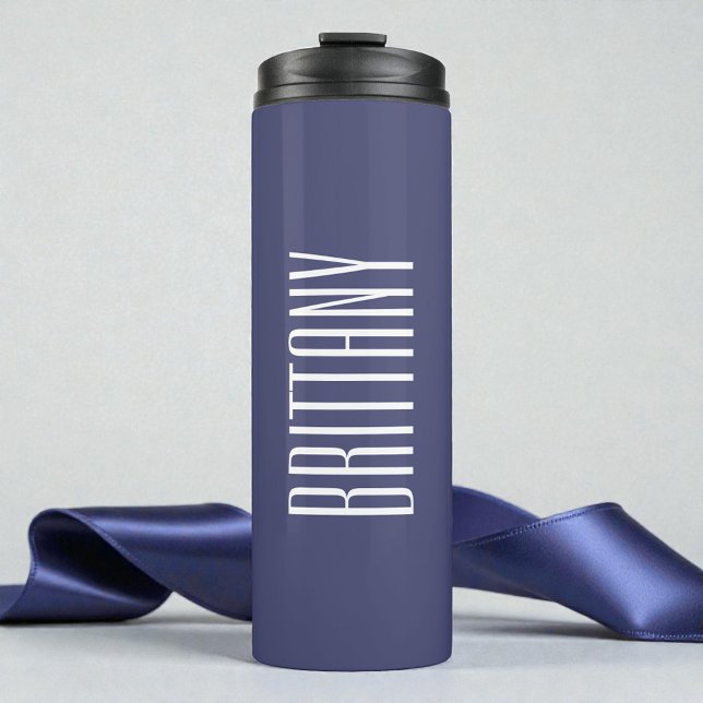 Bouteilles Isothermes Simple Bridesmaid bleu Nom personnalisé Minimal (Simple Blue Bridesmaid Personalized Name Minimal Thermal Tumbler)