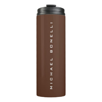 Bouteilles Isothermes Simple Brown minimaliste moderne Votre nom