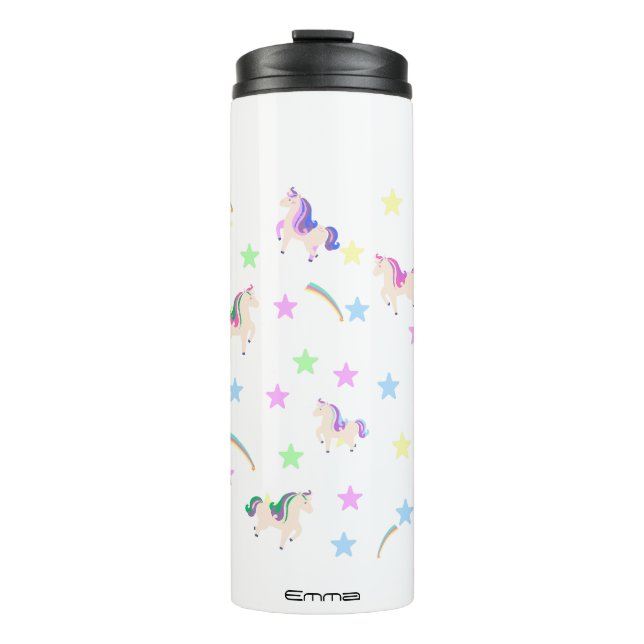 Bouteilles Isothermes Simple Cute Unicorn arc-en-ciel transparent motif (Devant)
