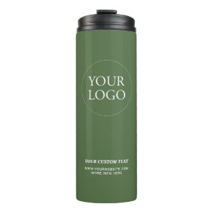 Bouteilles Isothermes Simple Green Minimal Logo d'entreprise Texte perso