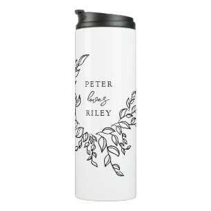 Bouteilles Isothermes Simple Logique Script Botanique Wreath Couples Pho