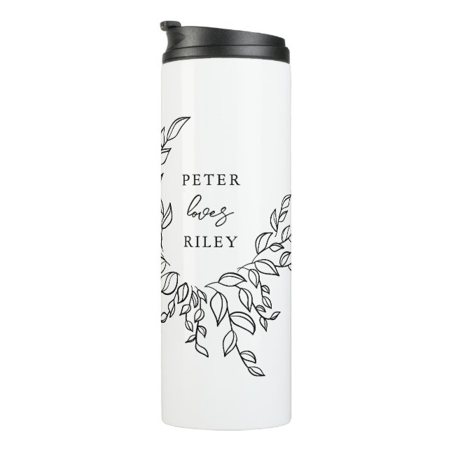 Bouteilles Isothermes Simple Logique Script Botanique Wreath Couples Pho (Tourné sur la droite)