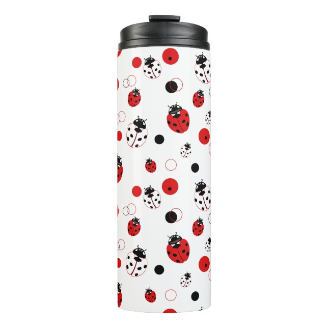 Bouteilles Isothermes Simple Motif Ladybug rouge, noir et blanc (Devant)