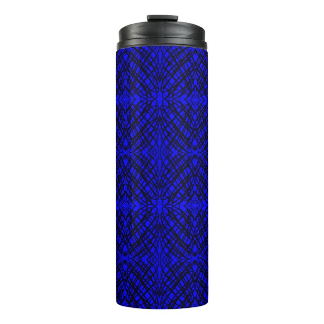 Bouteilles Isothermes Simple Scribble | Carreaux miroir | Bleu | (Devant)