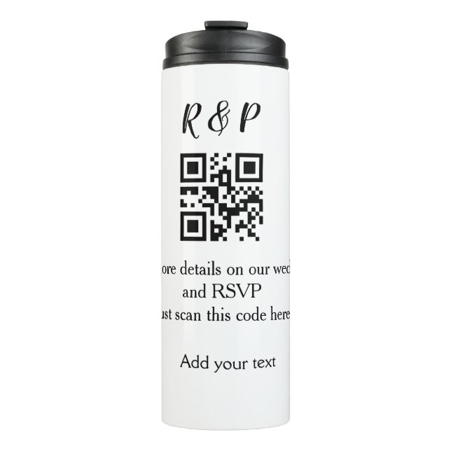 Bouteilles Isothermes site web de mariage rsvp q r code ajouter nom text (Devant)