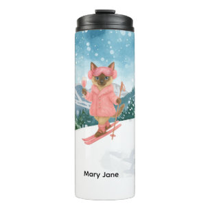 Bouteilles Isothermes Ski Cat skie lors d'une soirée d'enterrement de vi