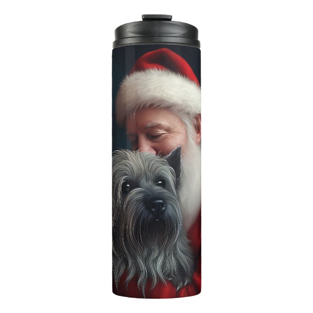 Bouteilles Isothermes Skye Terrier avec Noël Festif du Père Noël (Devant)