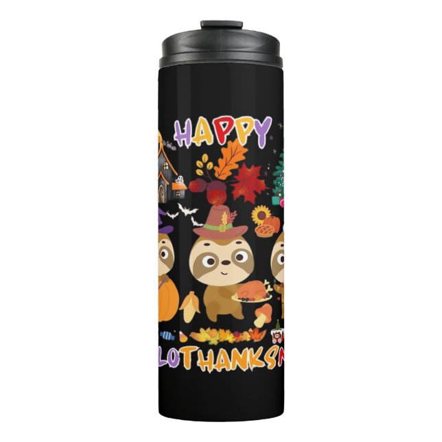 Bouteilles Isothermes Sloth Hallothanksmas heureux Drôle Halloween Thank (Devant)
