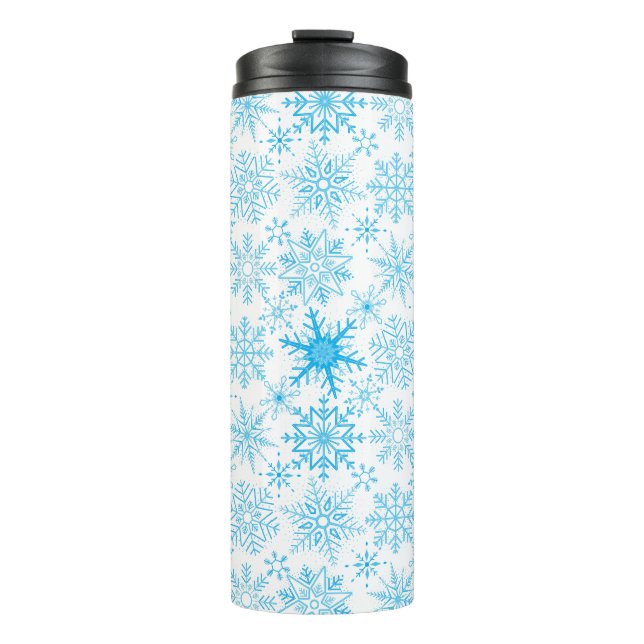 Bouteilles Isothermes Snowflake bleu motif (Devant)