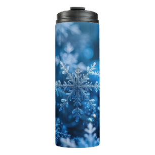 Bouteilles Isothermes Snowflakes De Noël En Art numérique Couleur Bleue