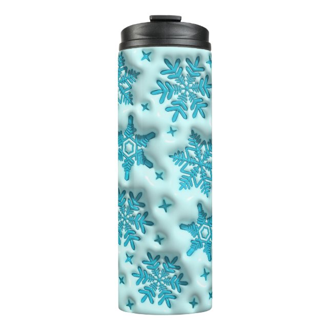 Bouteilles Isothermes Snowflakes gonflé Puffy Tumbler : Sip en hiver (Devant)