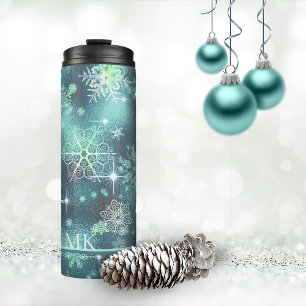 Bouteilles Isothermes Snowflakes le plus beau Motif ID Turquoise846